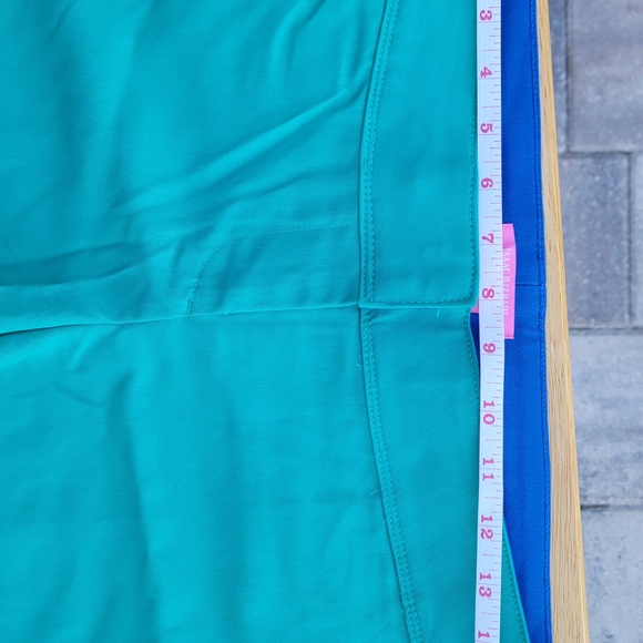 NWT Issac MIZRAHI teal Scalloped Hem Shorts Size 4 - Picture 6 of 7